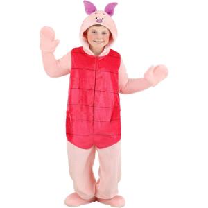 Deluxe Kid’s Piglet Costume from Disney’s Winnie the Pooh, Hooded Onesie Outfit for Boys and Girls