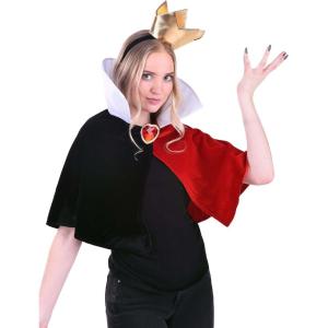 Disney Queen of Hearts Costume Kit – Velvet Cape with Crown Headband, Foam Backing, Officially Licensed