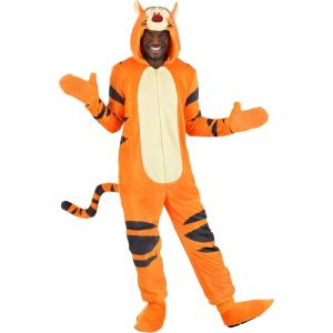 Disney’s Winnie the Pooh Deluxe Tigger Dress for Adults, Tigger Hooded Onesie Outfit for Men and Women Halloween Costume