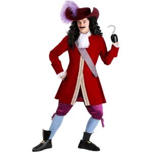 Men’s Deluxe Disney Captain Hook Costume, Swashbuckling Pirate Halloween Outfit