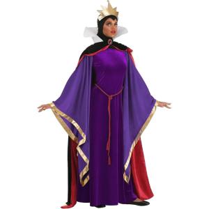 Women’s Snow White Queen Costume | Adult Disney Classic Queen Grimhilde Dress with Belt, Cape, Hood, and Crown