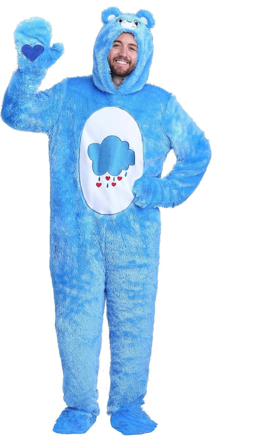 imageAdult Plus Size Care Bears Grumpy Bear Costume Onesie SuitBundle W Makeup Kit