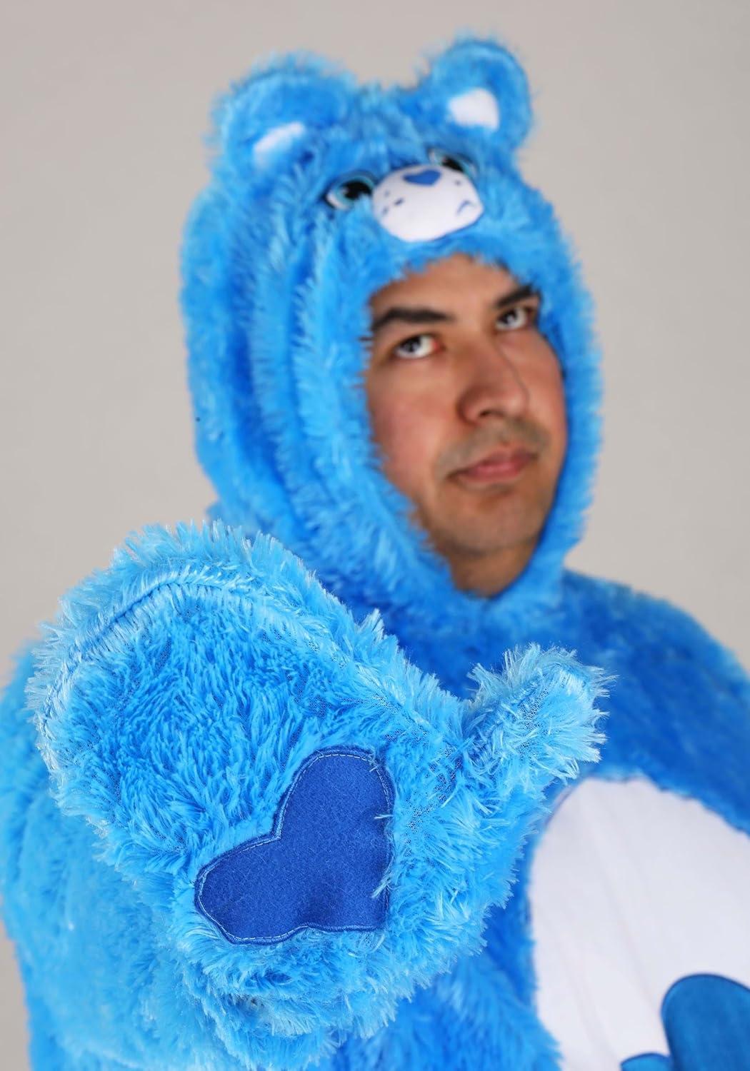 imageAdult Plus Size Care Bears Grumpy Bear Costume Onesie SuitBundle W Makeup Kit