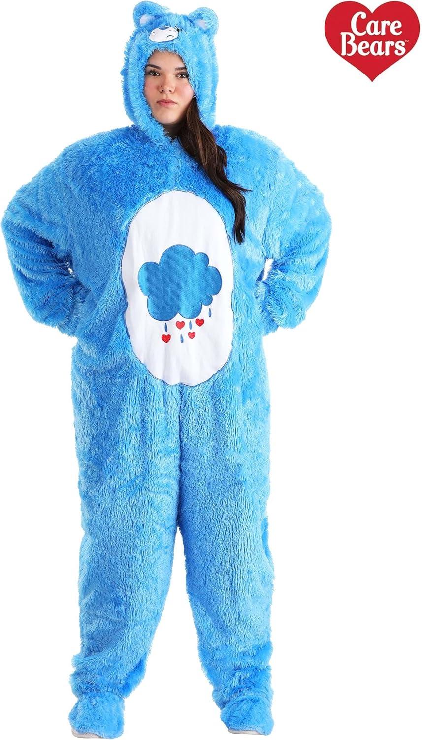 imageAdult Plus Size Care Bears Grumpy Bear Costume Onesie SuitBundle W Makeup Kit