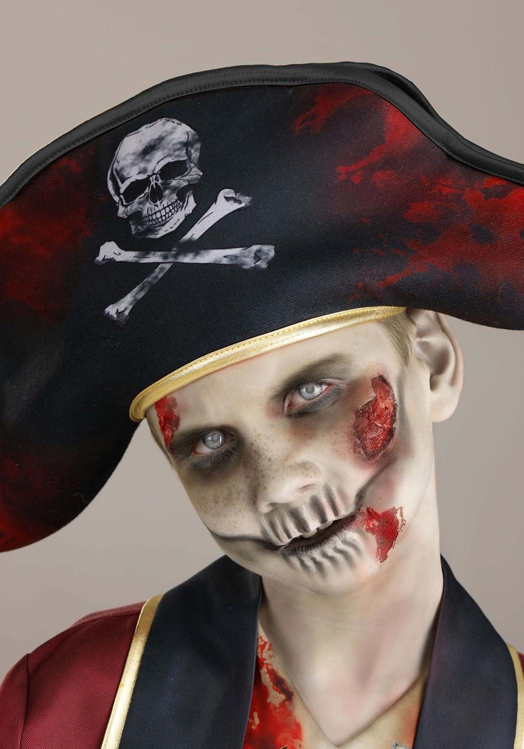 imageKids Zombie Pirate Costume Kids Classic Halloween Costume Scary Undead Zombie Pirate for Children