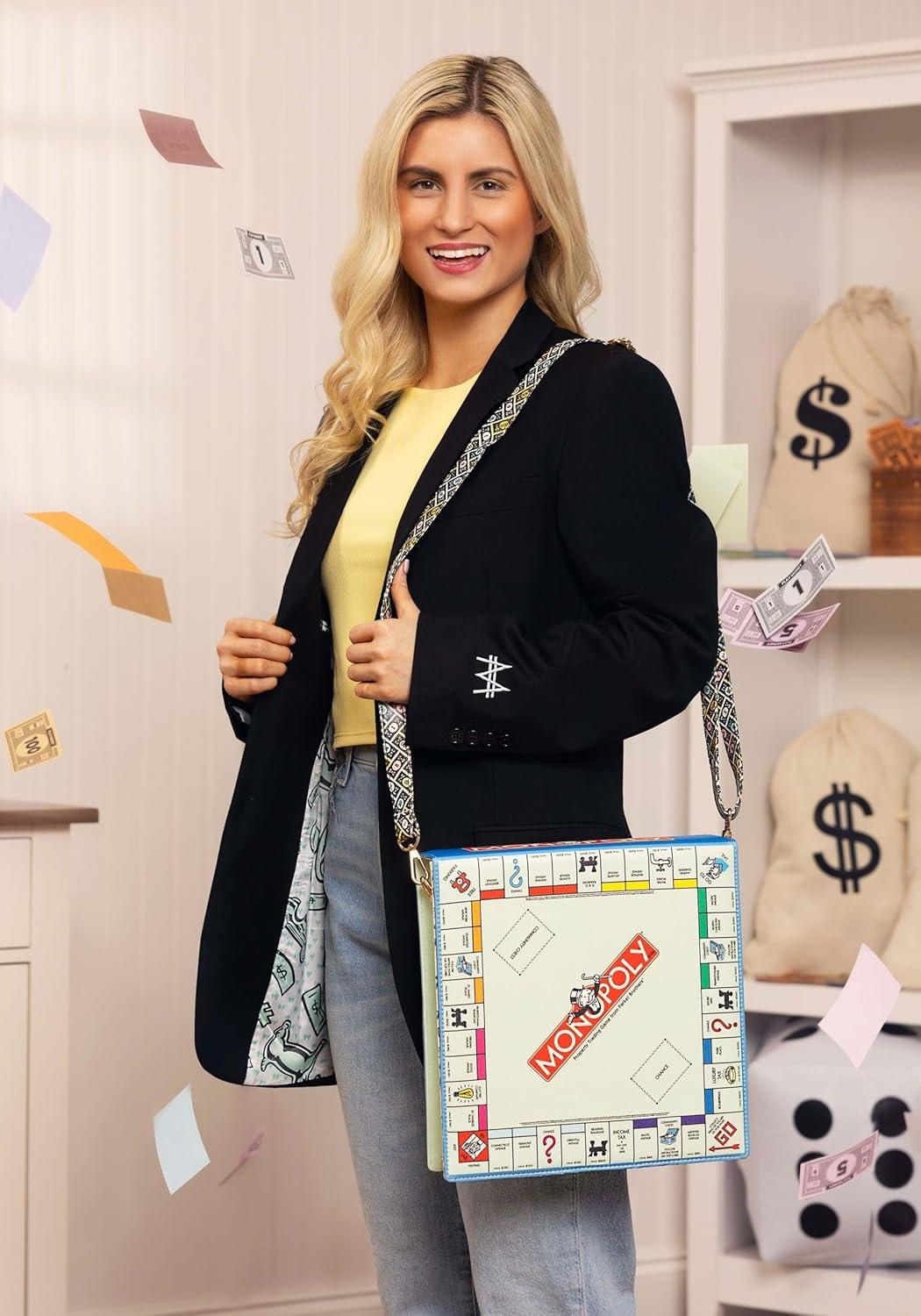 imageMonopoly Board Game Purse Bag wAdjustable Strap Magnetic Snap Closure ampamp Zipper Pocket Board Games Accessories