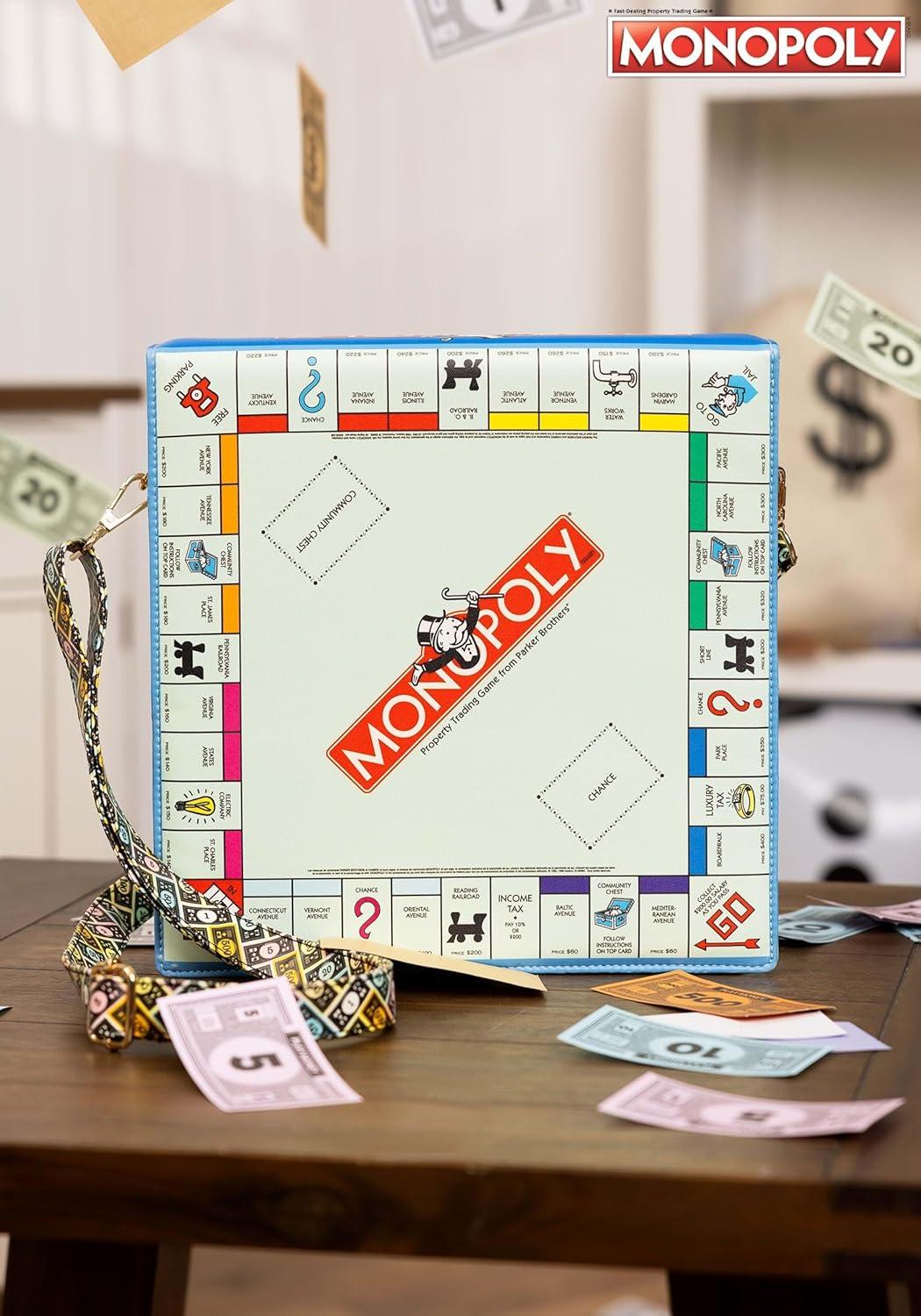 imageMonopoly Board Game Purse Bag wAdjustable Strap Magnetic Snap Closure ampamp Zipper Pocket Board Games Accessories