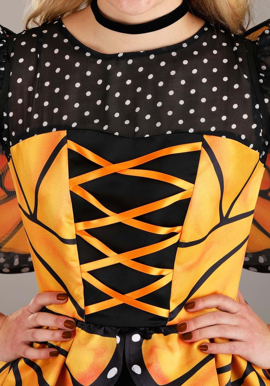 imageWomens Plus Size Trendy Butterfly Costume Dress with Wings ampamp Headband for Halloween Party Cosplay Nature Insect Outfit