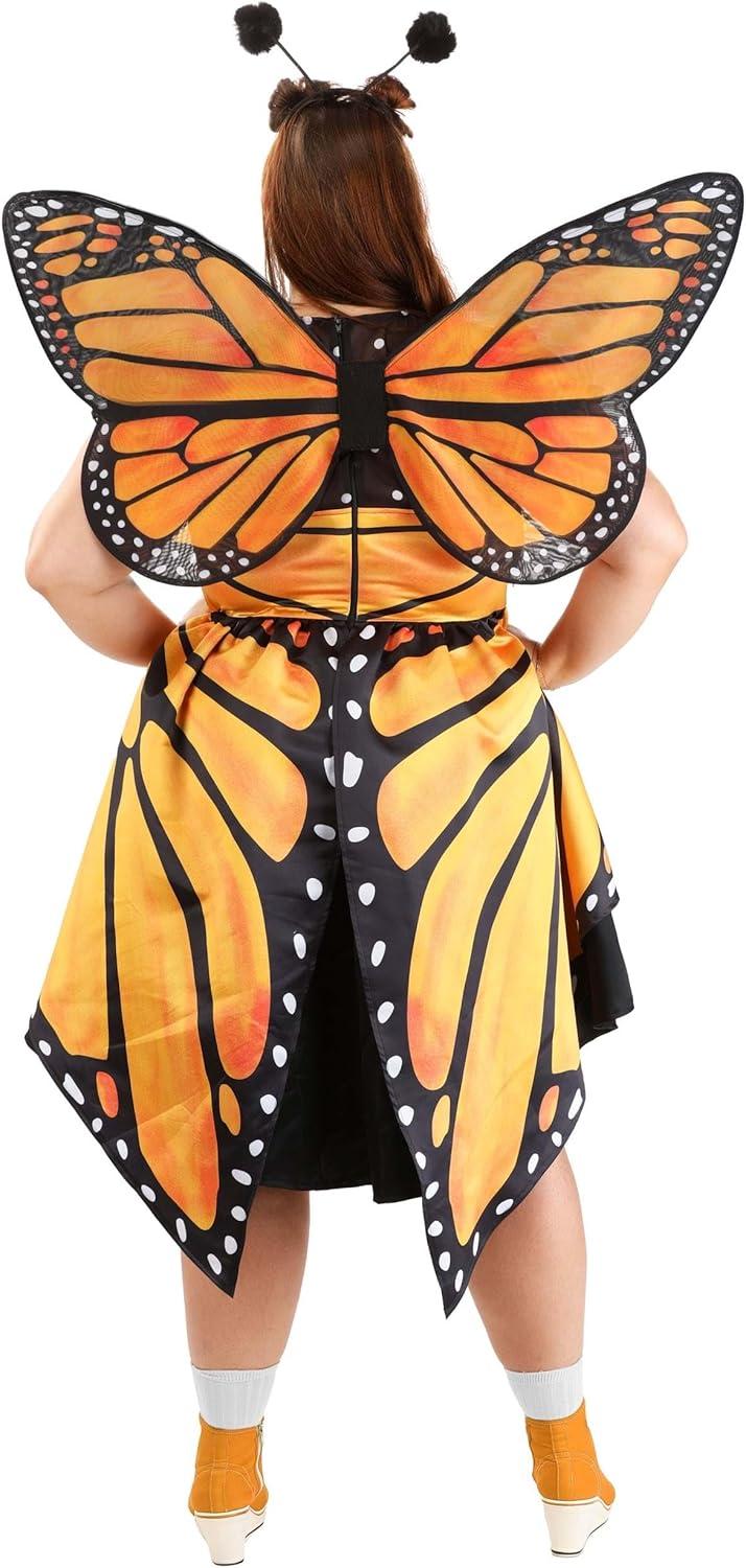 imageWomens Plus Size Trendy Butterfly Costume Dress with Wings ampamp Headband for Halloween Party Cosplay Nature Insect Outfit