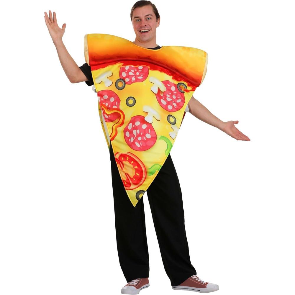 imageAdult Precious Pizza Slice Costume for Men and Women  Oversized Printed Tunic for Funny Food Costumes