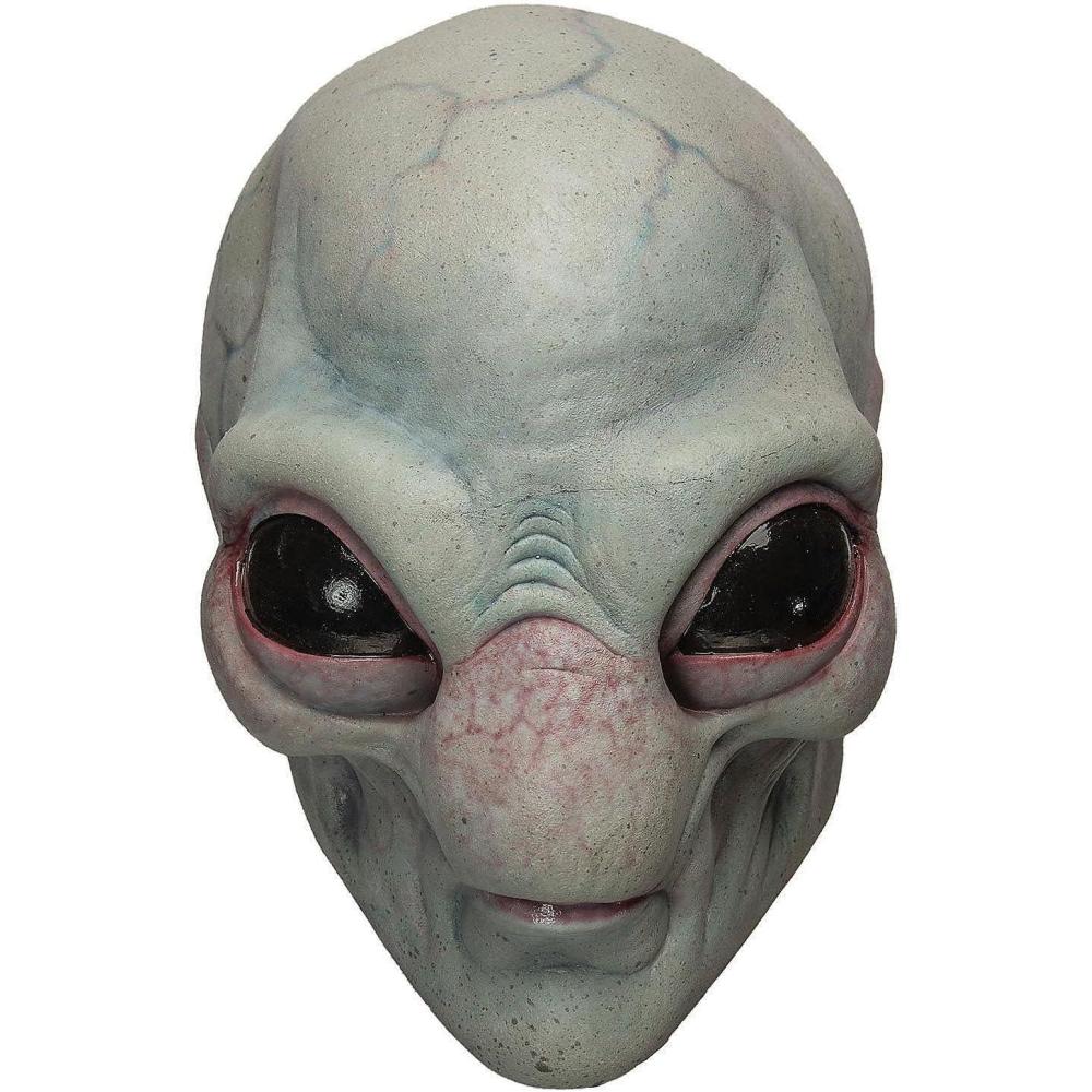 imageAlien Visitor Mask Realistic Alien Mask Halloween Scary Accessories Mask with Elastic Band and Foam Pads