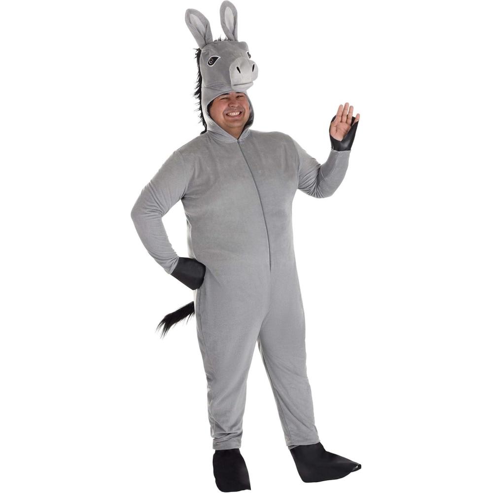 imageDonkey Costume for Adults Gray Donkey Jumpsuit for Farm Animal DressUp or Halloween