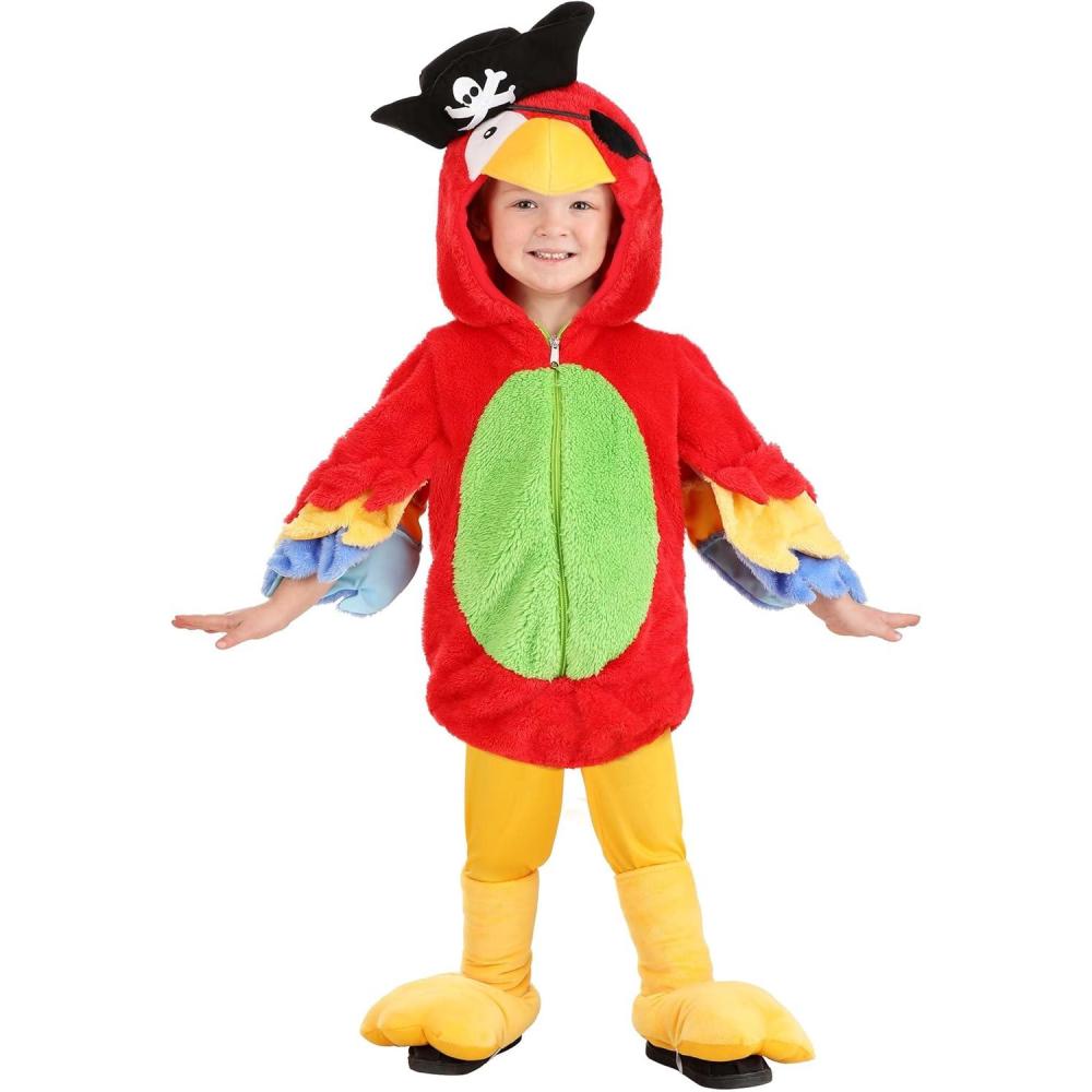 imagePirate Parrot Toddler Costume  Hooded Tunic Leggings Shoe Covers