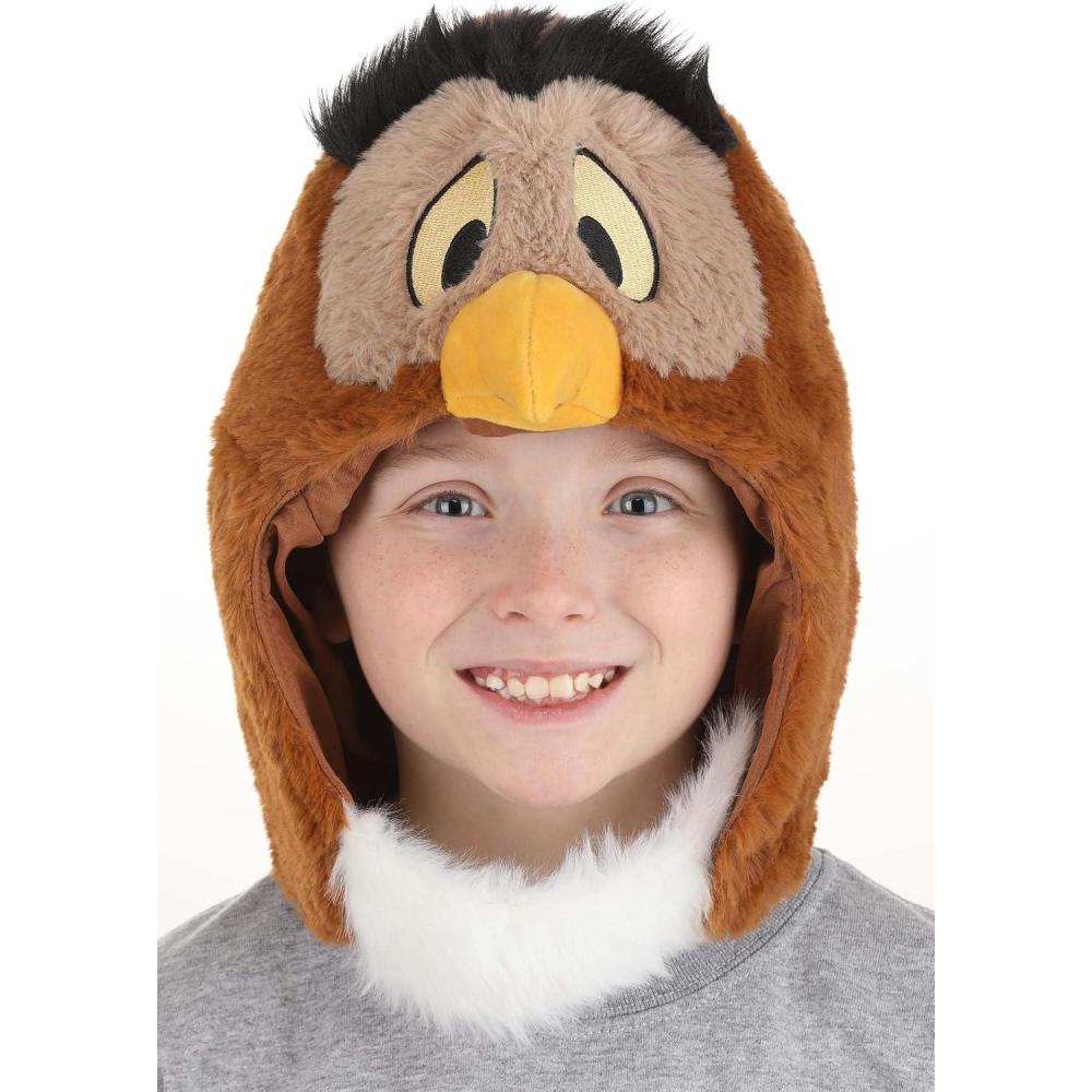 imageelope Disney Winnie The Pooh Owl Costume Plush Hood  Faux Fur and Satin with Stuffed Beak Officially Licensed Brown