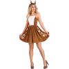 imageWomens Dazzling Deer Halloween Costume  Complete Outfit with Velvet Dress ampamp Antler Headband  Holiday Costumes
