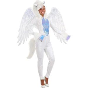 Adult Pegasus Costumes for Women, Mythical Creature Cosplay Outfit | Winged Flying Horse Halloween Costume(White)
