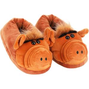 Alf Plush Slippers for Adults(Brown)