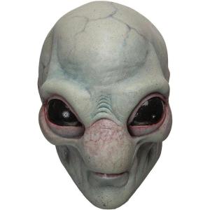 Alien Visitor Mask Realistic Alien Mask Halloween Scary Accessories Mask with Elastic Band and Foam Pads