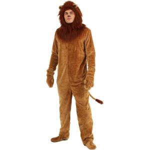 Brown Lion Costume Adult Lion Onesie Animal Costume for Men(Adult Lion Onesie Costume for Men)