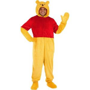 Disney Deluxe Winnie the Pooh Costume Adult Plus Size, Disney’s Winnie the Pooh Hooded Onesie Halloween Costume