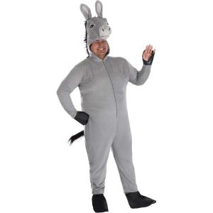 Donkey Costume for Adults, Gray Donkey Jumpsuit for Farm Animal Dress-Up or Halloween