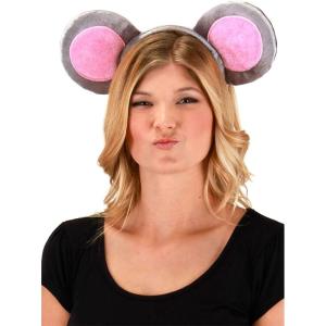 elope Gray Mouse Ears Headband and Tail Kit – Velour-Covered Ears and Foam Tail with Hook and Loop Fastener