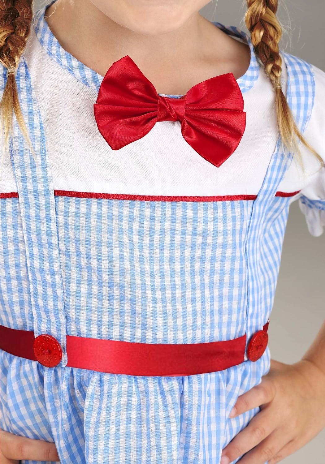 imageToddler Sweet Kansas Girl Costume Gingham Dress Red Bow Headband Zipper Back Movie Character Outfit