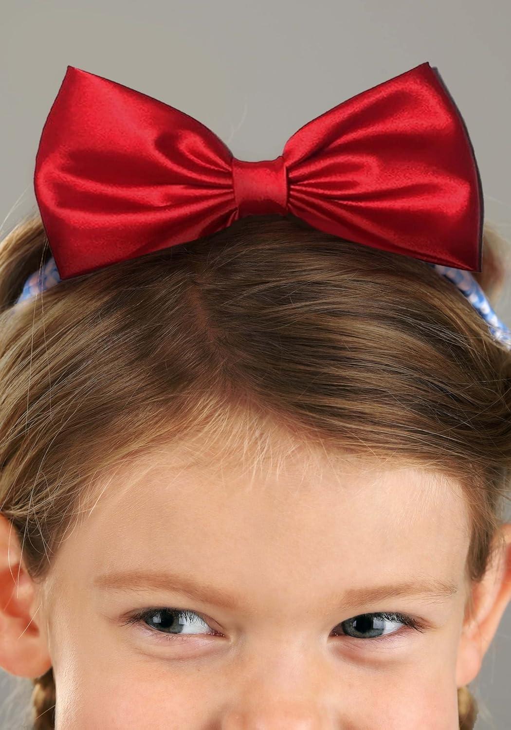imageToddler Sweet Kansas Girl Costume Gingham Dress Red Bow Headband Zipper Back Movie Character Outfit