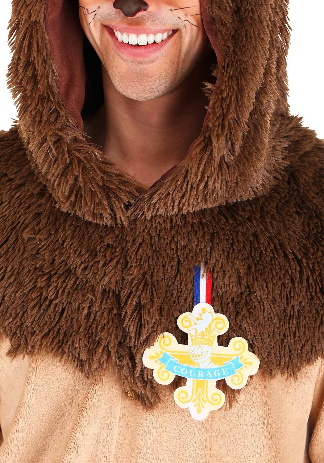 imageWizard of Oz Cowardly Lion Costume for Adults Furry Lion Jumpsuit for Movie Cosplay School Plays ampamp Halloween