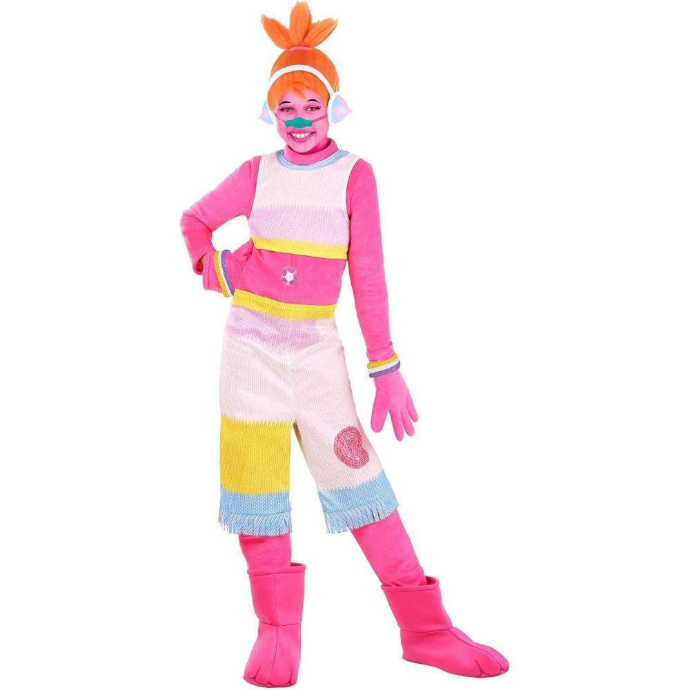 imageKids DJ Suki Costume  Trolls Movie DJ Suki Halloween Outfit with Wig