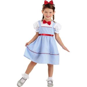 Toddler Sweet Kansas Girl Costume | Gingham Dress, Red Bow Headband, Zipper Back Movie Character Outfit