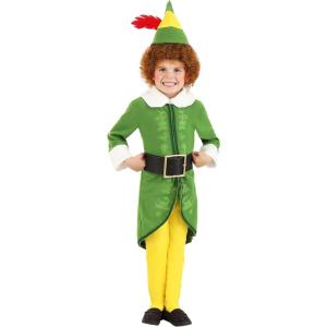 Buddy The Elf Costume for Toddlers- 4 Pc Christmas Elf Costume with Hat & Belt – Kids Holiday Elf Cosplay Suit