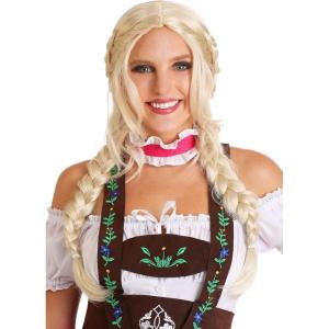 Fun Costumes Bavarian Blonde Pigtail Wig Womens Blonde Wig for Oktoberfest Costume Standard(1 Count (Pack of 1))