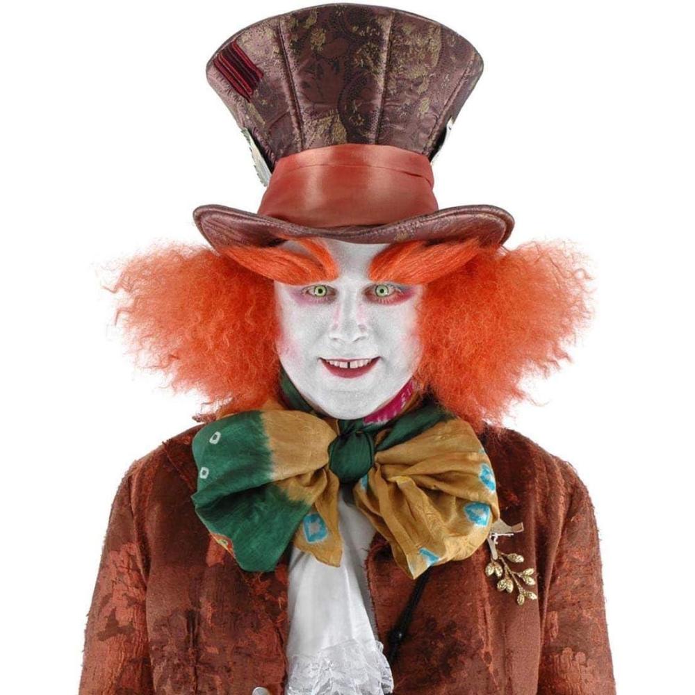 imageelope Mad Hatter Eyebrows  SelfAdhesive Orange Synthetic Hair for Cosplay and Costumes