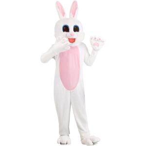 Adult Easter Bunny Costume Unisex, Festive White Rabbit Mascot Outfit for Men and Women
