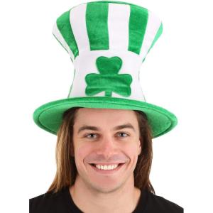 Adult Shamrock Uncle Sam Hat – Adjustable Velour Design with Shamrock Print