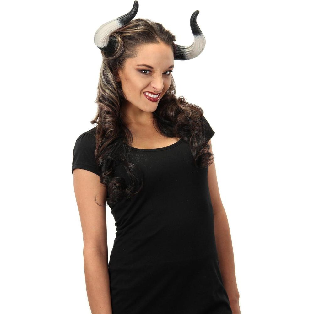 imageRealistic Bull Horns Costume Accessory with Adjustable Clear Band  Perfect for Devil Demon Animal ampamp Fantasy Costumes