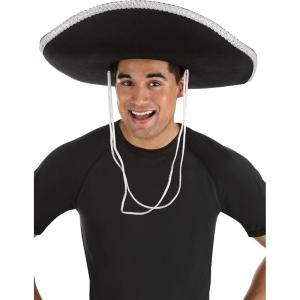 Fun Costumes Adult Mexican Mariachi Sombrero Hat Costume Black Hat, Accessories