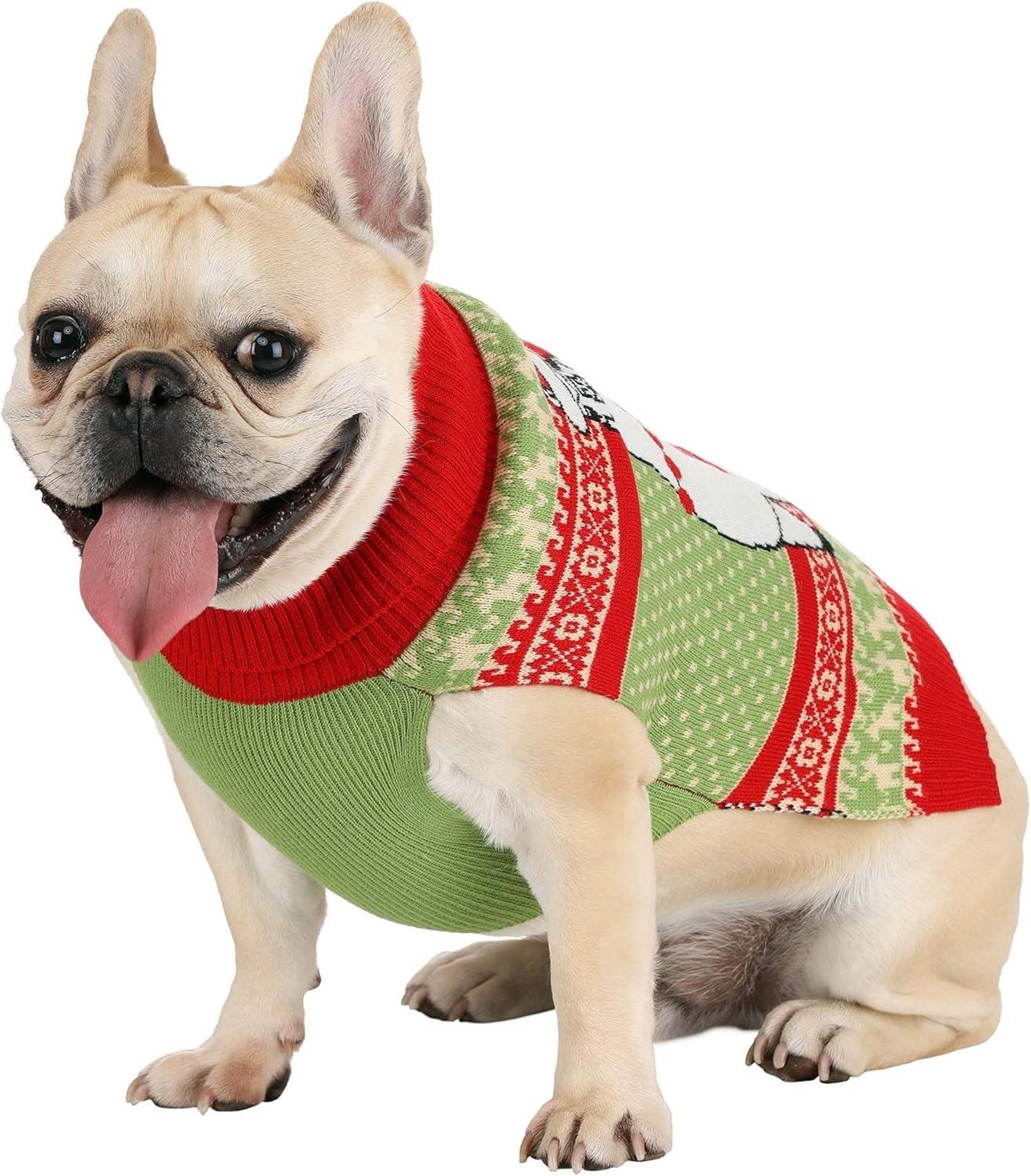 imageFun Costumes Festive Llama Dog Christmas Sweater Cute and Cozy Holiday Apparel for Small Medium and Large Dogs MXLarge