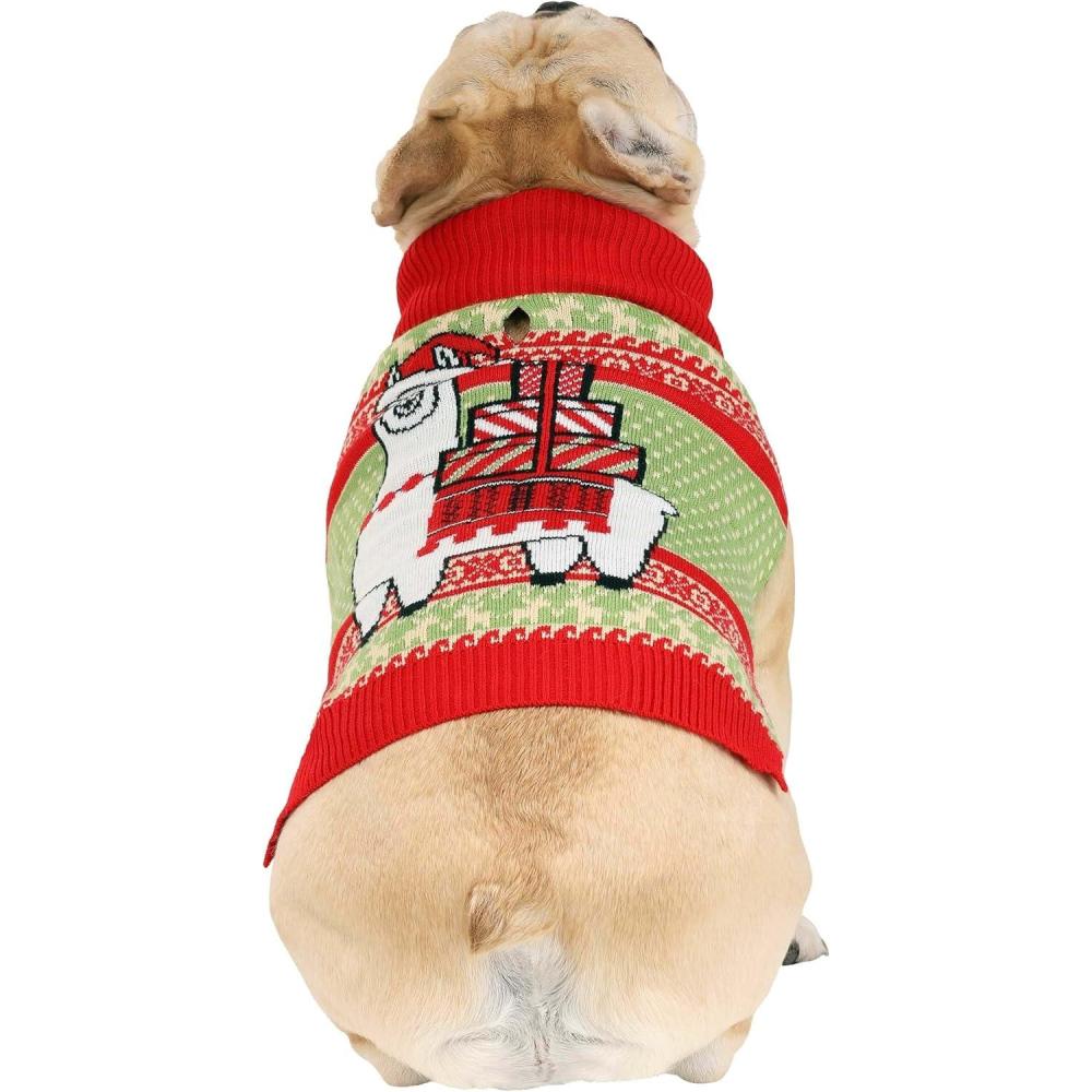 imageFun Costumes Festive Llama Dog Christmas Sweater  Cute and Cozy Holiday Apparel for Small Medium and Large Dogs MMedium