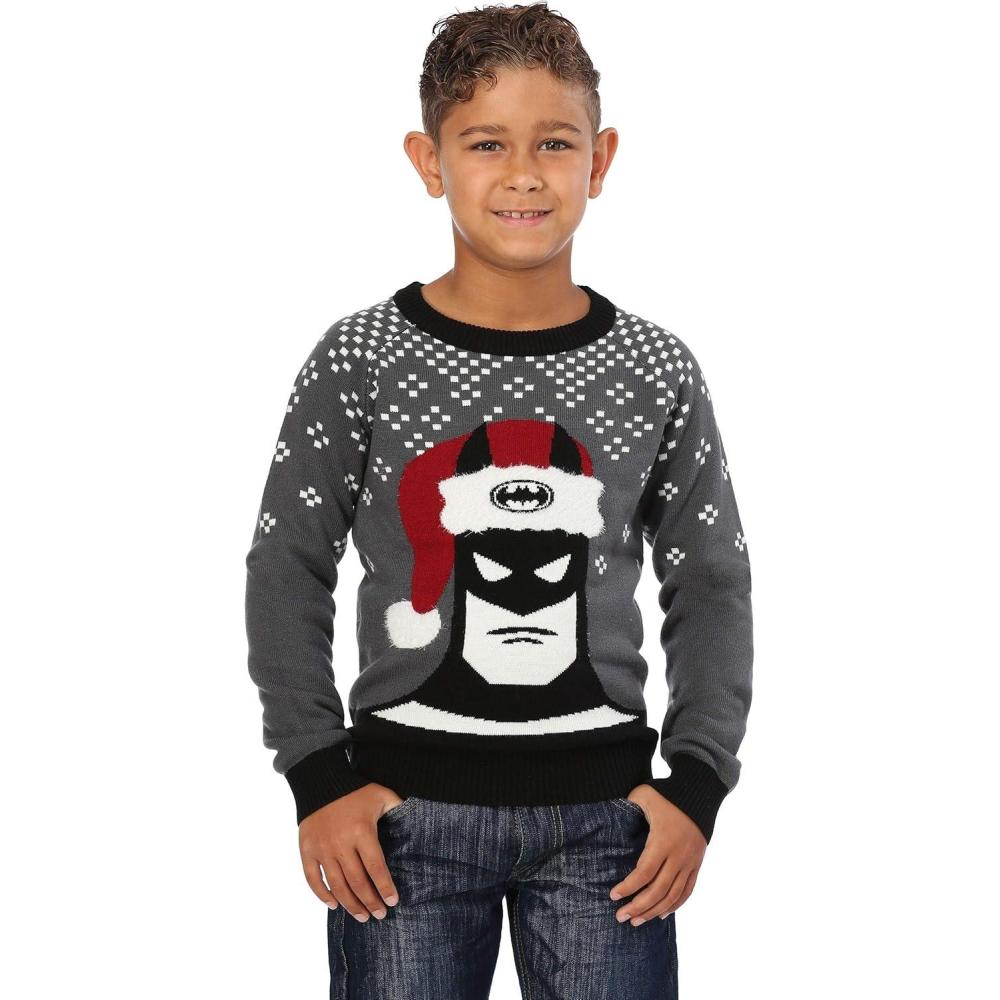 imageKids Holiday Batman Ugly Christmas Sweater  Superhero Comic Book Character Christmas Sweatshirts for Boys ampamp GirlsMulticolor