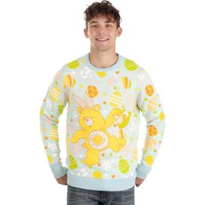 Adult Care Bears Easter Egg Hunt Unisex, Officially Licensed Pullover Ugly Sweater Funshine Bear