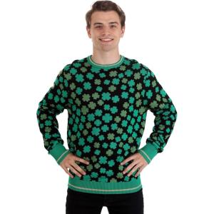 Adult Clovers All-Over Print St Patrick’s Sweater Large