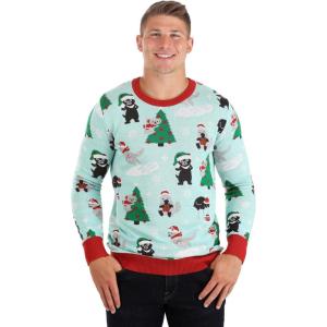 Australian Animals Ugly Christmas Sweater for Adults – Koala Bear Knit Crewneck Sweaters for Holiday Parties(Multi-colored)