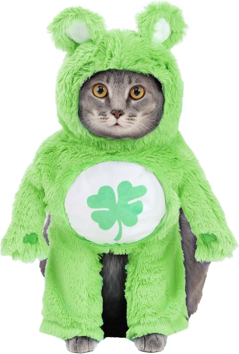 imageGood Luck Bear Dog Costume Officially Licensed Care Bears Outfit with Green Shamrock for Pets LXLarge