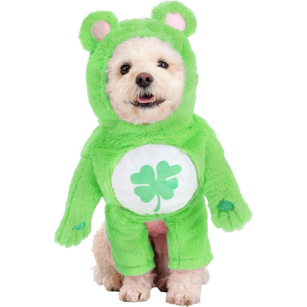 imageGood Luck Bear Dog Costume Officially Licensed Care Bears Outfit with Green Shamrock for Pets LLarge