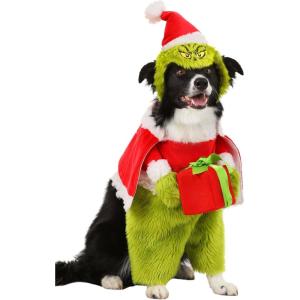 Fun Costumes Dr Seuss The Grinch Santa Dog Costume, Halloween Outfit for Pets – Small – Green(Extra Small)