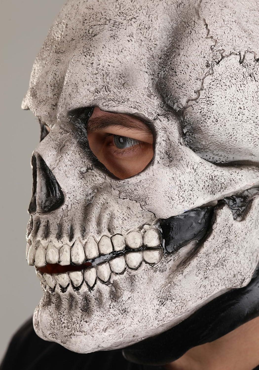 imageFun Costumes Adult Full Head Realistic Skeleton Mask Scary Halloween Latex Mask Mens Skeleton Costume Accessory