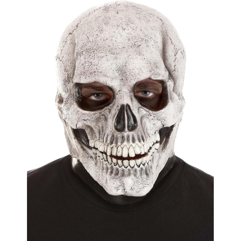 imageFun Costumes Adult Full Head Realistic Skeleton Mask  Scary Halloween Latex Mask  Mens Skeleton Costume Accessory