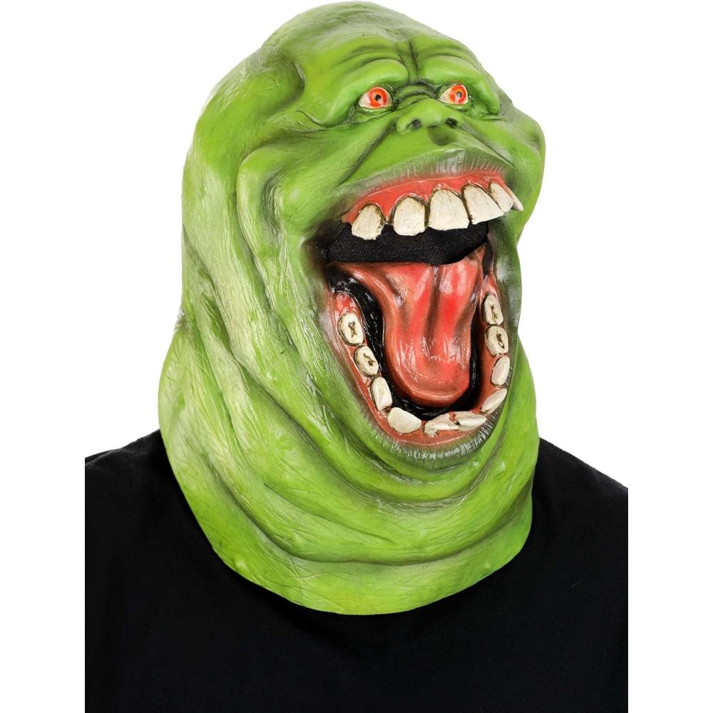 imageFun Costumes Adult Ghostbusters Slimer Costume Mask Green Full Head Latex Halloween Mask Cosplay Movie Character Party Prop